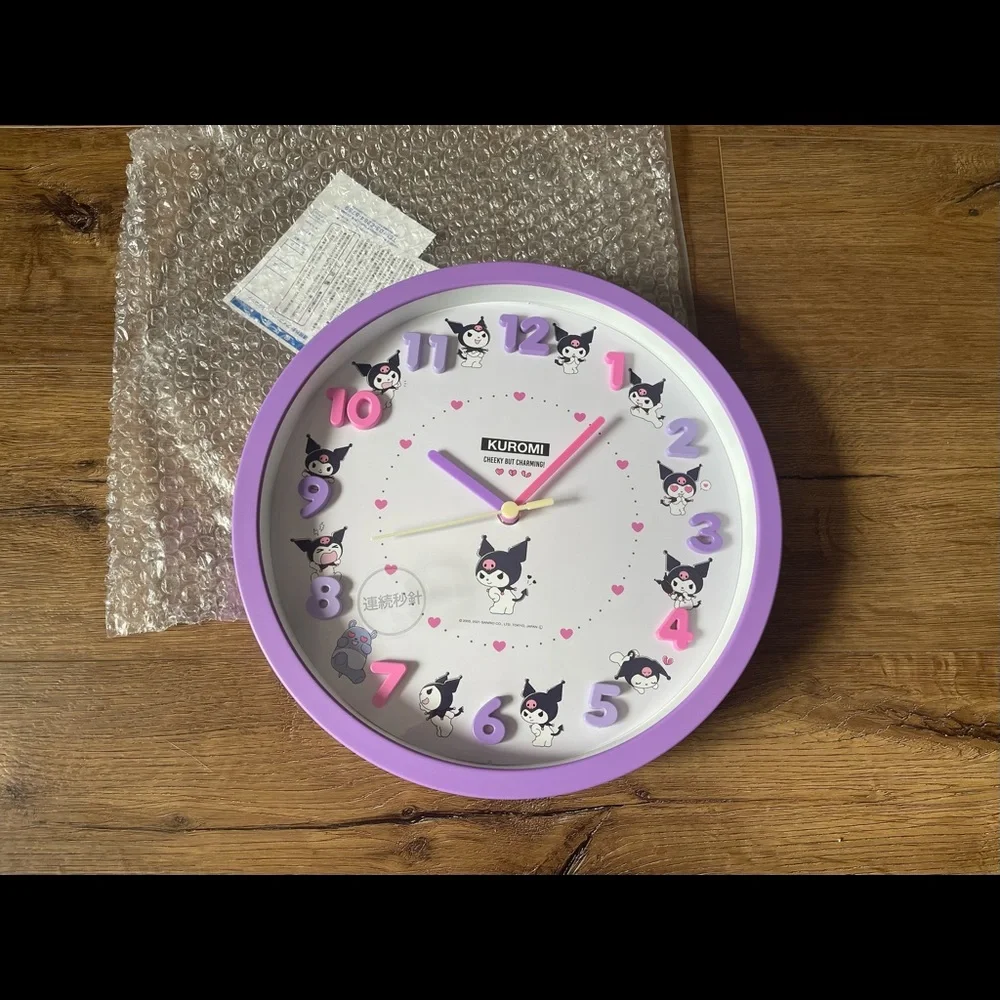 One Left! KUROMI (Sanrio)-NWT Large Character Wall Clock